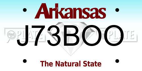 J73BOO Arkansas License Plate