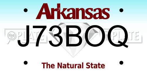 J73BOQ Arkansas License Plate