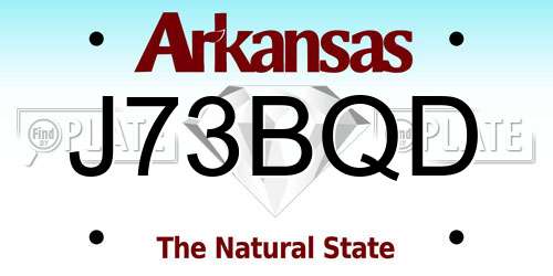 J73BQD Arkansas License Plate
