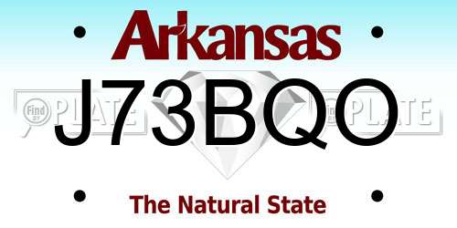 J73BQO Arkansas License Plate