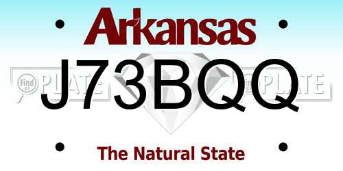 J73BQQ Arkansas License Plate