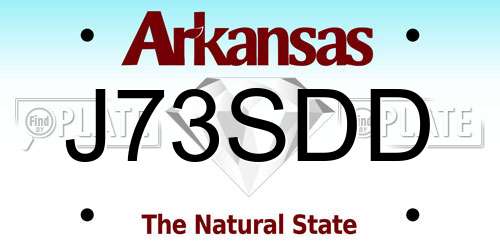 J73SDD Arkansas License Plate