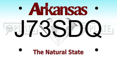 J73SDQ Arkansas License Plate