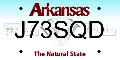 J73SQD Arkansas License Plate