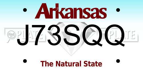 J73SQQ Arkansas License Plate
