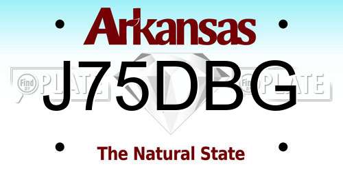 J75DBG Arkansas License Plate