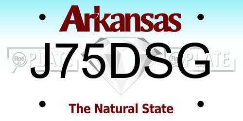 J75DSG Arkansas License Plate