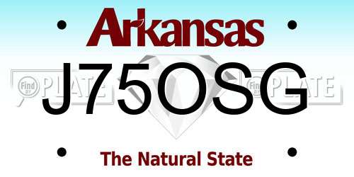 J75OSG Arkansas License Plate