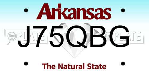 J75QBG Arkansas License Plate