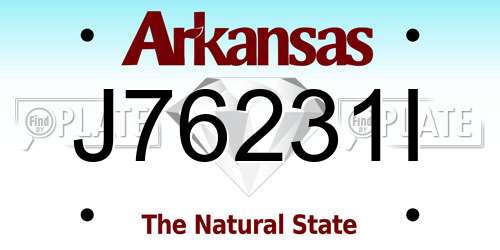 J76231I Arkansas License Plate