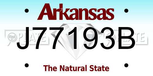 J77193B Arkansas License Plate