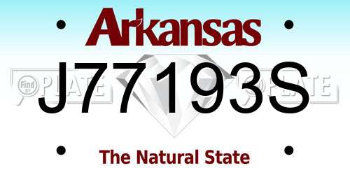 J77193S Arkansas License Plate