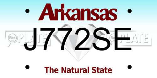 J772SE Arkansas License Plate
