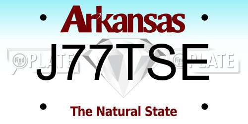 J77TSE Arkansas License Plate