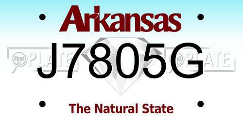 J7805G Arkansas License Plate