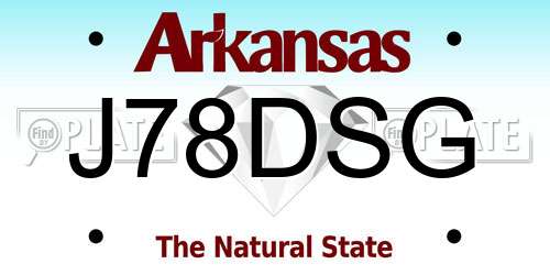 J78DSG Arkansas License Plate