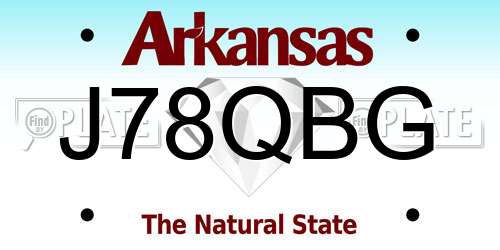 J78QBG Arkansas License Plate