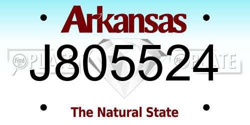 J805524 Arkansas License Plate