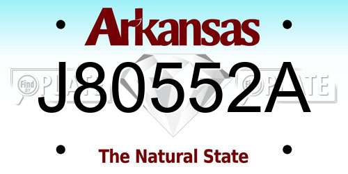 J80552A Arkansas License Plate