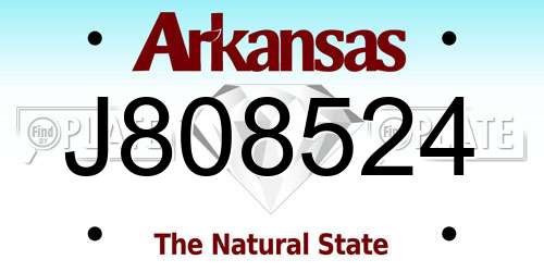 J808524 Arkansas License Plate