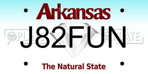 J82FUN Arkansas License Plate
