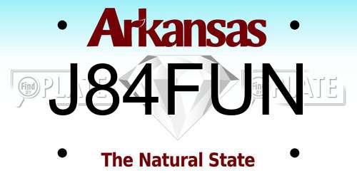J84FUN Arkansas License Plate