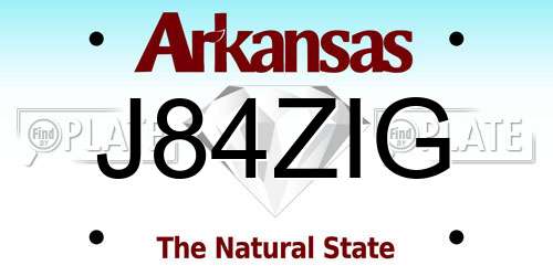 J84ZIG Arkansas License Plate