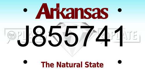 J855741 Arkansas License Plate