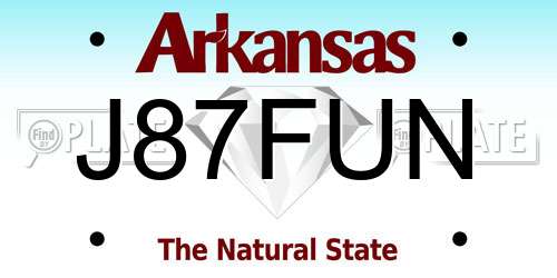 J87FUN Arkansas License Plate