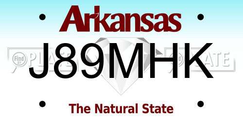 J89MHK Arkansas License Plate