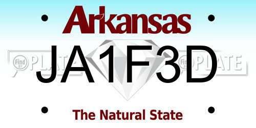 JA1F3D Arkansas License Plate