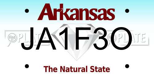 JA1F3O Arkansas License Plate