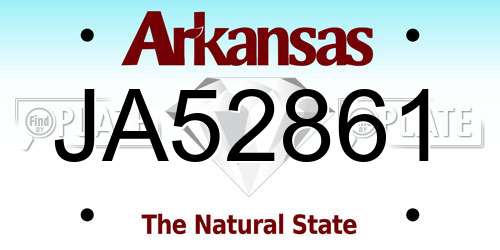 JA52861 Arkansas License Plate