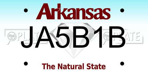 JA5B1B Arkansas License Plate
