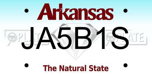 JA5B1S Arkansas License Plate