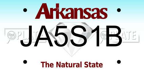 JA5S1B Arkansas License Plate