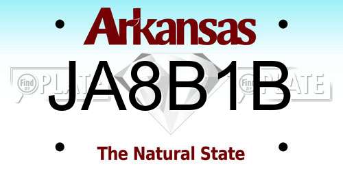 JA8B1B Arkansas License Plate