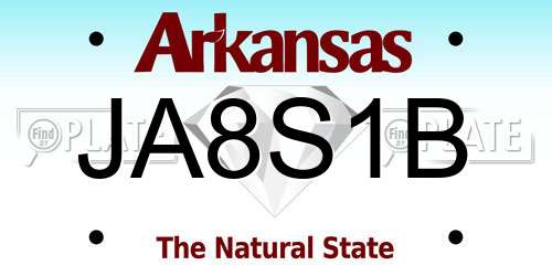JA8S1B Arkansas License Plate