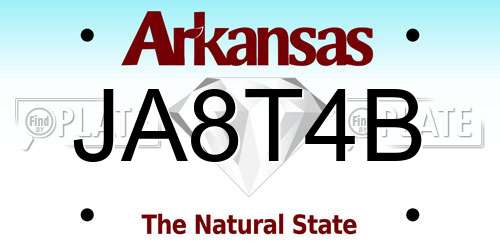 JA8T4B Arkansas License Plate
