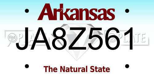 JA8Z561 Arkansas License Plate