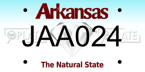 JAA024 Arkansas License Plate