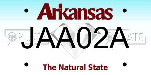 JAA02A Arkansas License Plate