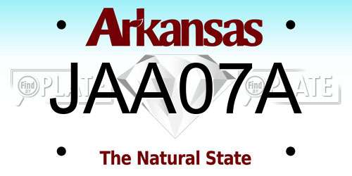 JAA07A Arkansas License Plate