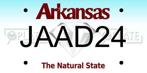 JAAD24 Arkansas License Plate
