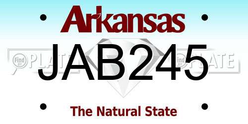 JAB245 Arkansas License Plate