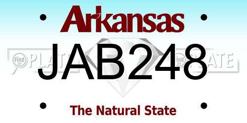 JAB248 Arkansas License Plate