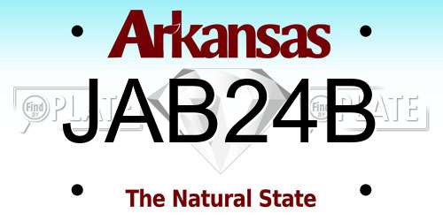 JAB24B Arkansas License Plate