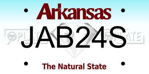 JAB24S Arkansas License Plate