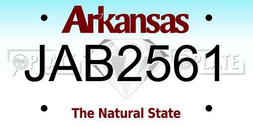 JAB2561 Arkansas License Plate