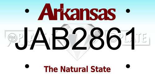 JAB2861 Arkansas License Plate